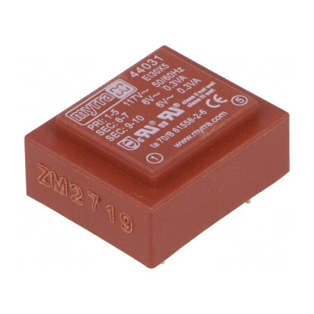 Transformator încapsulat 0,6VA 117VAC 6V 50mA PCB | Electronic-mag.ro | Componente Electronice