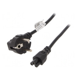 Cablu de Alimentare 3x0.5mm2 cu Ştecăr în Unghi și Conector IEC C5 PVC | Electronic-mag.ro | Componente Electronice