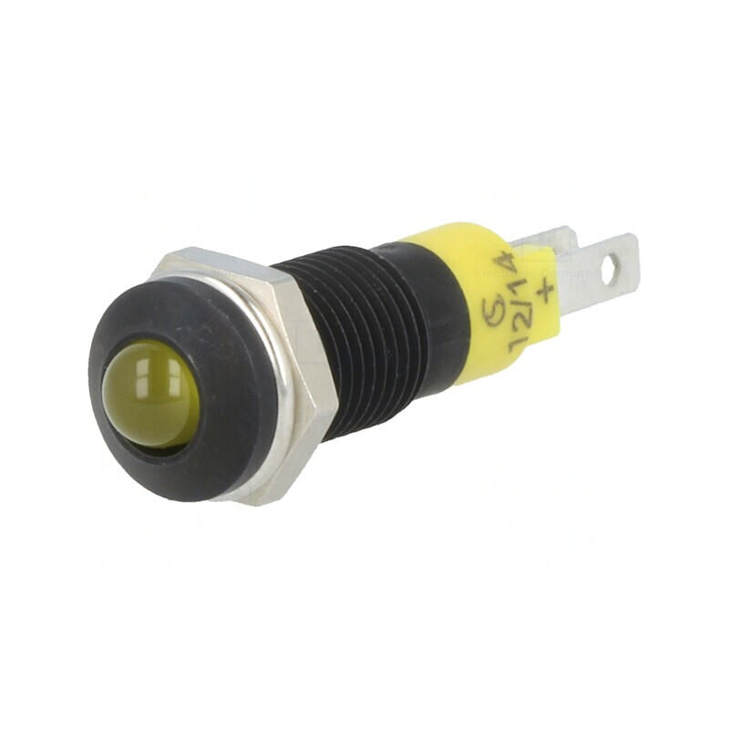 Lampă LED galbenă 12-14V DC Ø8.2mm IP40 | Electronic-mag.ro | Componente Electronice