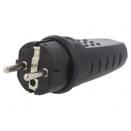 Conector de Alimentare AC 250V 16A Negru 2P+PE | Electronic-mag.ro | Componente Electronice