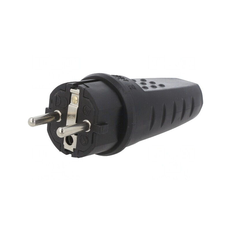 Conector de Alimentare AC 250V 16A Negru 2P+PE | Electronic-mag.ro | Componente Electronice