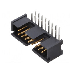 Soclu IDC 16 PIN 90° THT Aurit 2,54mm Negru | Electronic-mag.ro | Componente Electronice