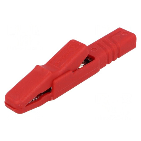 Bornă crocodil roșie 25A 9.5mm | Electronic-mag.ro | Componente Electronice