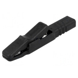 Bornă crocodil 25A neagră 9,5mm | Electronic-mag.ro | Componente Electronice