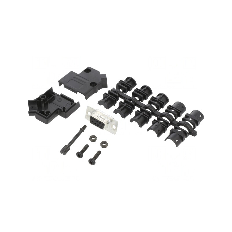 Conector D-Sub 9 pini mamă 45° lipire cablu aurit | Electronic-mag.ro | Componente Electronice