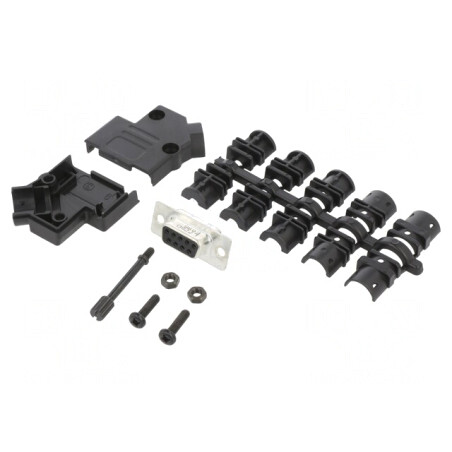 Conector D-Sub 9 pini mamă 45° lipire cablu aurit | Electronic-mag.ro | Componente Electronice