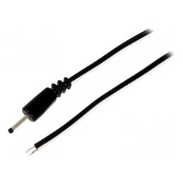 Cablu Alimentare 2x0,5mm2 DC Mufă Dreaptă Negru 1,5m | Electronic-mag.ro | Componente Electronice