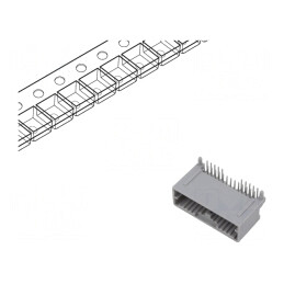 Conector Automotive Mini50 Tată Soclu PCB 24 Pin Gri | Electronic-mag.ro | Componente Electronice