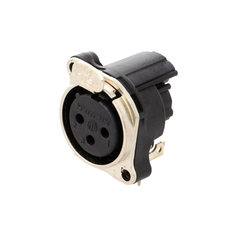 Soclu XLR Mamă 3 PIN Unghi 90° Argint 6A | Electronic-mag.ro | Componente Electronice