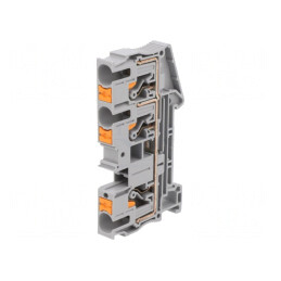 Conector Şine 0,5-10mm² 3 Borne Gri Push-In | Electronic-mag.ro | Componente Electronice