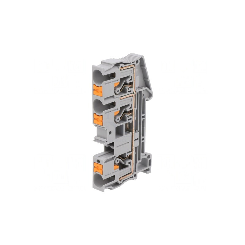 Conector Şine 0,5-10mm² 3 Borne Gri Push-In | Electronic-mag.ro | Componente Electronice