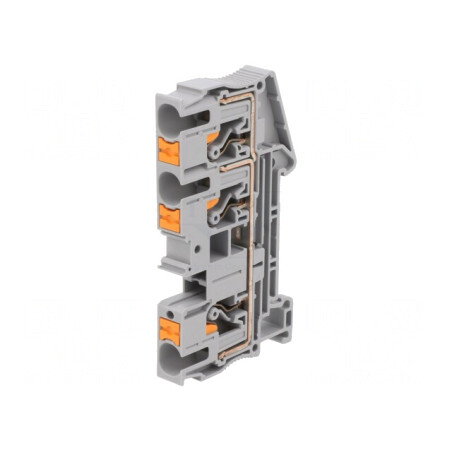 Conector Şine 0,5-10mm² 3 Borne Gri Push-In | Electronic-mag.ro | Componente Electronice