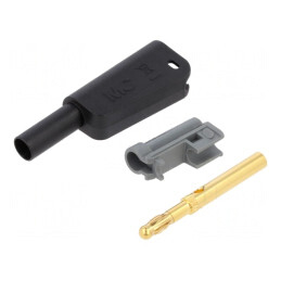 Conector banană 4mm negru 1kV 32A cu izolație | Electronic-mag.ro | Componente Electronice