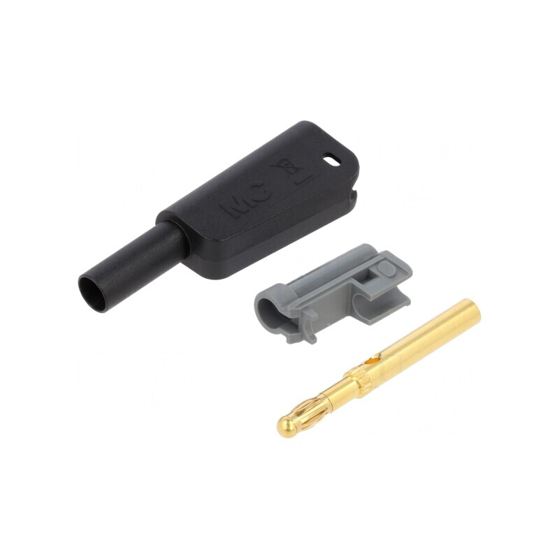 Conector banană 4mm negru 1kV 32A cu izolație | Electronic-mag.ro | Componente Electronice