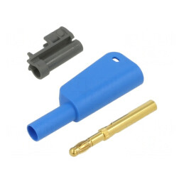 Conector Banană 4mm Albastru 32A 1kV cu Izolație | Electronic-mag.ro | Componente Electronice