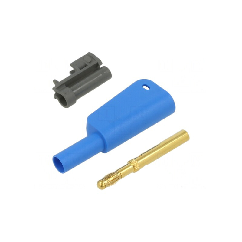 Conector Banană 4mm Albastru 32A 1kV cu Izolație | Electronic-mag.ro | Componente Electronice