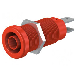Soclu Banană 4mm Roşu Nichelat pentru Panou | Electronic-mag.ro | Componente Electronice