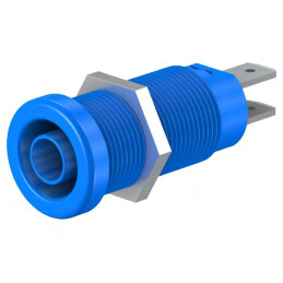 Soclu Banană 4mm Albastru Nichelat Pe Panou | Electronic-mag.ro | Componente Electronice