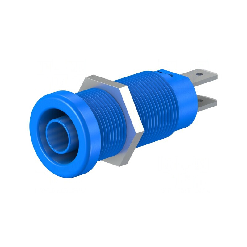 Soclu Banană 4mm Albastru Nichelat Pe Panou | Electronic-mag.ro | Componente Electronice