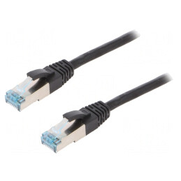 Patch cord S/FTP Cat6a 1m Negru | Electronic-mag.ro | Componente Electronice