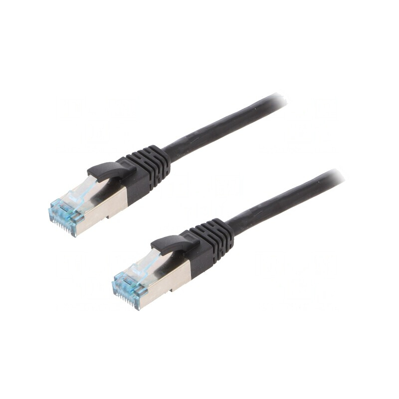 Patch cord S/FTP Cat6a 1m Negru | Electronic-mag.ro | Componente Electronice