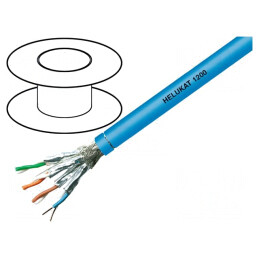 Cablu rețea S/FTP Cat 7 22AWG FRNC albastru