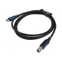 Cablu USB 2.0 USB B la USB C 2m Negru 2A