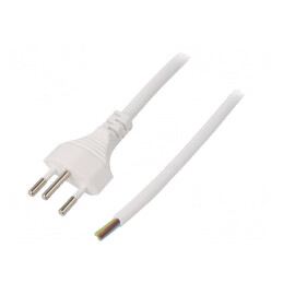 Cablu Electric 3x1mm2 PVC Alb 1,8m 10A 250V | Electronic-mag.ro | Componente Electronice
