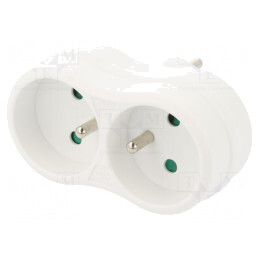 Conector de Alimentare Splitter 250V 16A Alb | Electronic-mag.ro | Componente Electronice