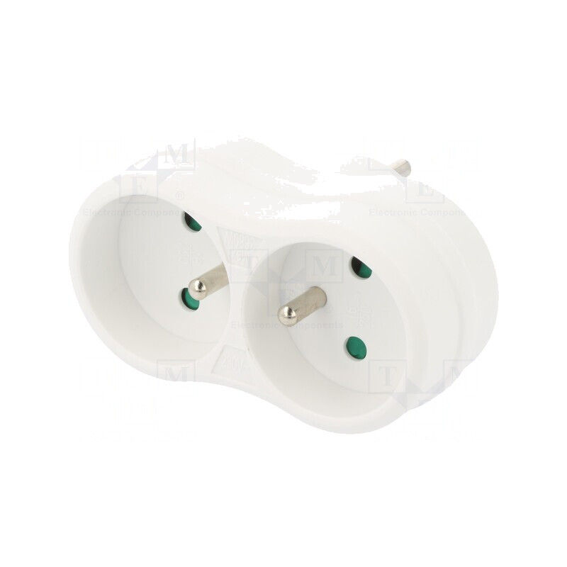 Conector de Alimentare Splitter 250V 16A Alb | Electronic-mag.ro | Componente Electronice