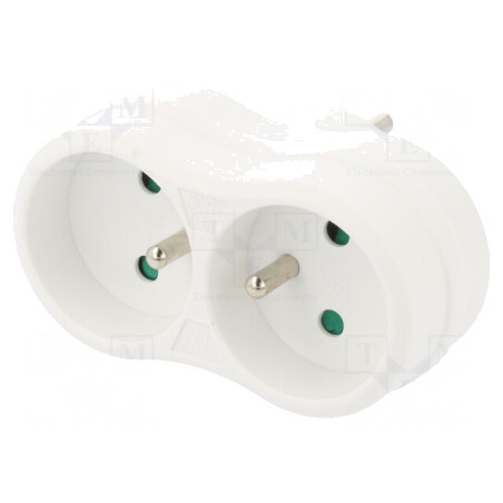 Conector de Alimentare Splitter 250V 16A Alb | Electronic-mag.ro | Componente Electronice