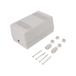 Carcasă alimentator ABS gri 65x132x78mm | Electronic-mag.ro | Componente Electronice