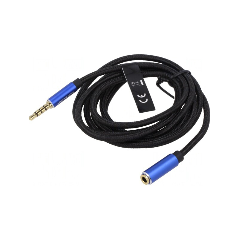 Cablu Audio Jack 3.5mm 4 pini 1.5m Negru | Electronic-mag.ro | Componente Electronice