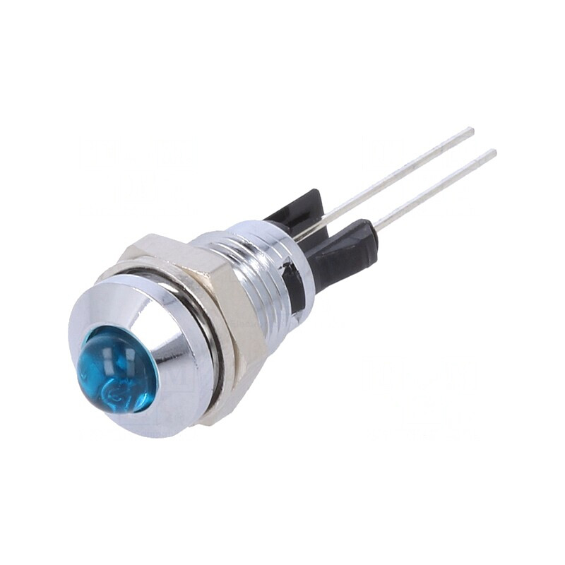 Lampă LED Convex Albastru Ø8mm pentru PCB Alamă | Electronic-mag.ro | Componente Electronice