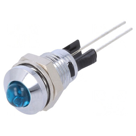 Lampă LED Convex Albastru Ø8mm pentru PCB Alamă | Electronic-mag.ro | Componente Electronice