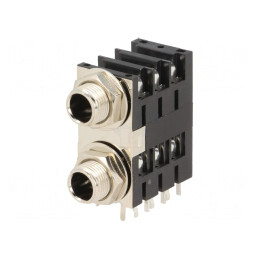 Soclu Jack 6.3mm Mamă Dublu Stereo Cu Întrerupător | Electronic-mag.ro | Componente Electronice