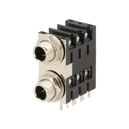 Soclu Jack 6.3mm Mamă Dublu Stereo Cu Întrerupător | Electronic-mag.ro | Componente Electronice