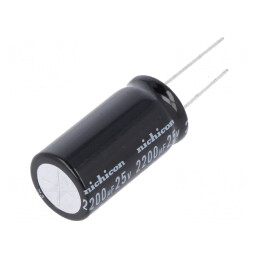Condensator electrolitic bipolar THT 2200uF 25V 18x35.5mm | Electronic-mag.ro | Componente Electronice