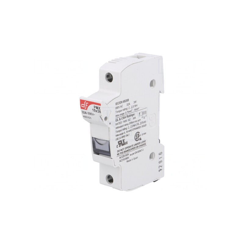 Clema siguranțe cilindrice 32A 10,3x38mm pentru șină DIN | Electronic-mag.ro | Componente Electronice