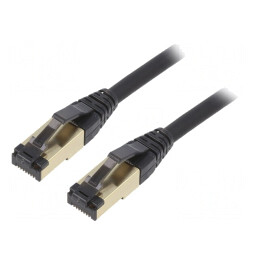 Patch cord Cat 8 negru 0,25m LSZH