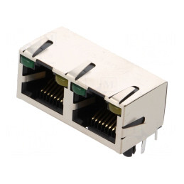 Soclu RJ45 Cat5e Ecranat Dublu cu LED 8P8C | Electronic-mag.ro | Componente Electronice