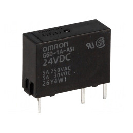 Releu Electromagnetic SPST-NO 24VDC 5A | Electronic-mag.ro | Componente Electronice