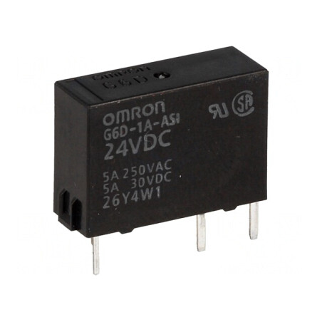 Releu Electromagnetic SPST-NO 24VDC 5A | Electronic-mag.ro | Componente Electronice