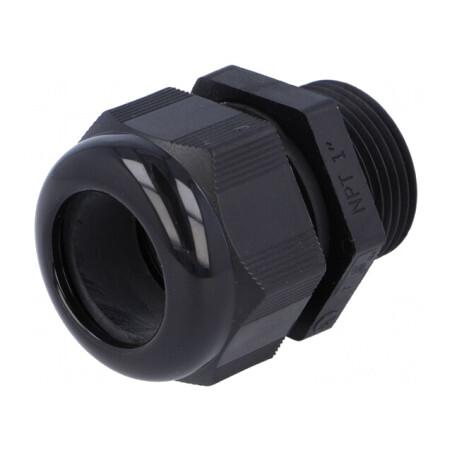 Garnitură de etanşare IP68 NPT1 poliamidă neagră | Electronic-mag.ro | Componente Electronice