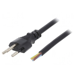 Cablu Electric 3x1mm2 PVC 1,8m Negru 10A | Electronic-mag.ro | Componente Electronice