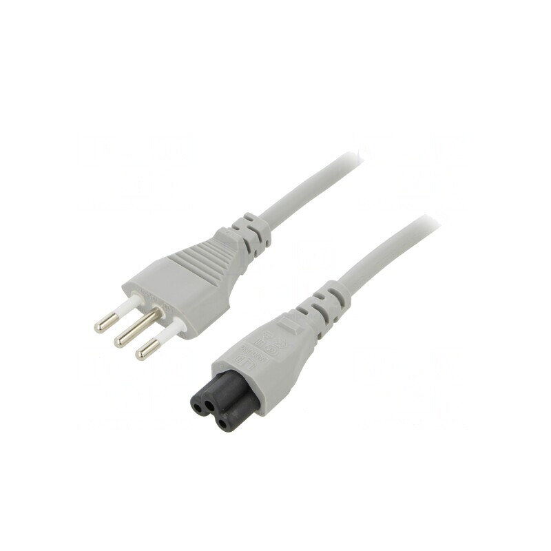 Cablu Alimentare 3x0,75mm2 IEC C5 1m 10A | Electronic-mag.ro | Componente Electronice