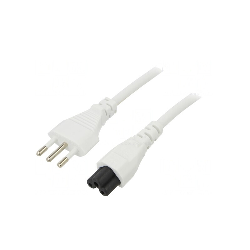 Cablu Alimentare 1m 10A IEC C5 PVC 3x0,75mm2 | Electronic-mag.ro | Componente Electronice