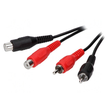 Cablu RCA 2x Soclu la 2x Mufă 5m Negru | Electronic-mag.ro | Componente Electronice
