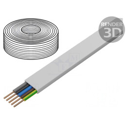 Cablu Electric YDY 5G2,5mm² Alb 100m | Electronic-mag.ro | Componente Electronice