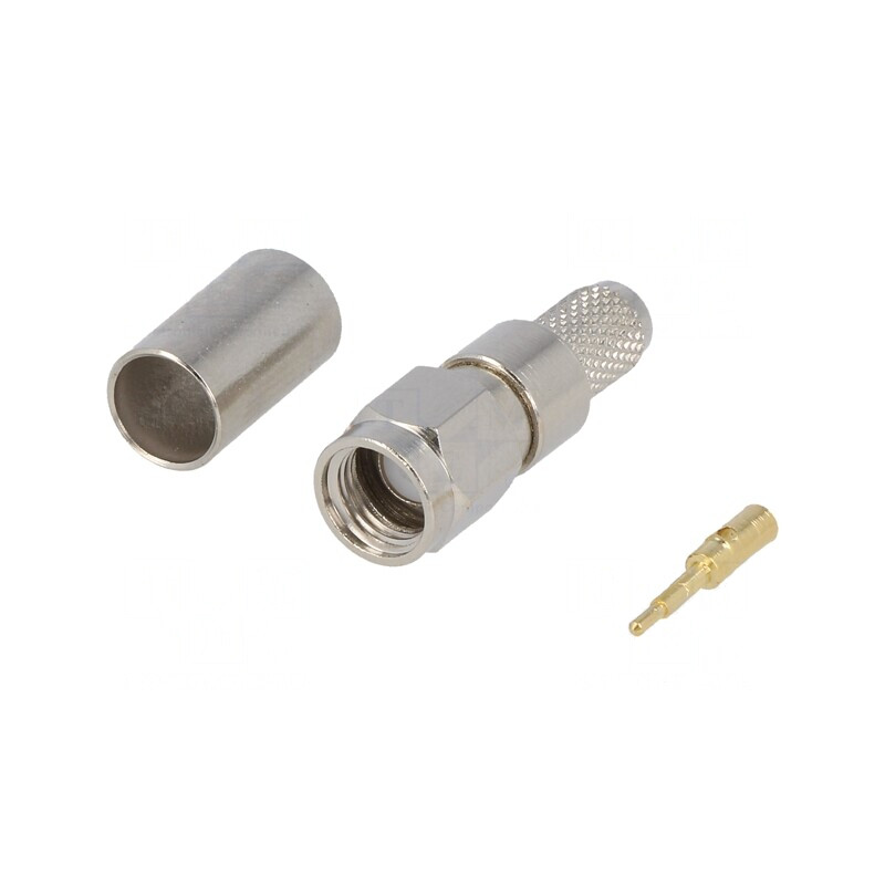 Mufă SMA Tată Drept 50Ω Crimpat PTFE Aurit H155 | Electronic-mag.ro | Componente Electronice